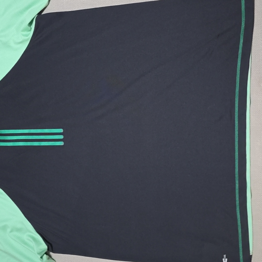 Adidas Polo T-Shirt 1/4 Zip Green Black Mens Size XXL Activewear Sport Jersey - Picture 14 of 16